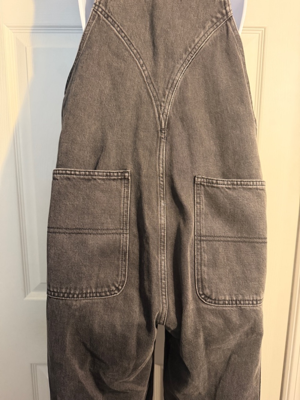 Madewell Denim Oversized Carpenter Overalls in Hartwell Wash size small gray - Picture 12 of 13